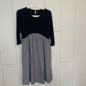 Downeast navy and white dress with POCKETS